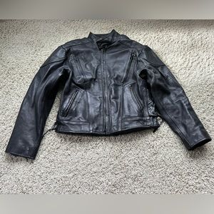 Woman leather motorcycle jacket